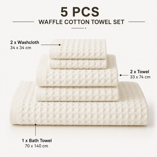 Cotton Bath Towel Set - white