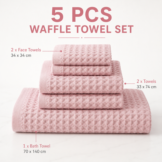 Cotton Bath Towel Set - pink