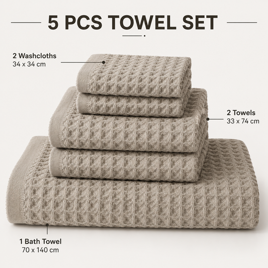 Cotton Bath Towel Set - grey