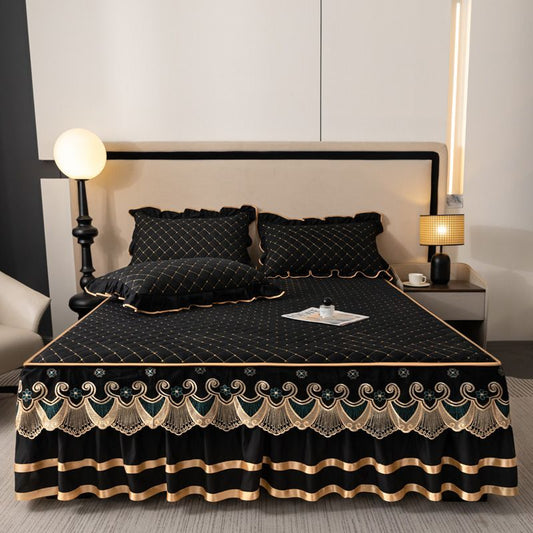 Quilted Bed Skirt Set - 180 x 200CM