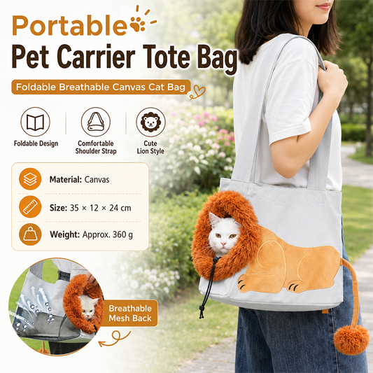 Canvas Pet Carrier - grey - 35 x 12 x 24cm