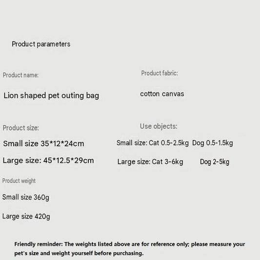 Canvas Pet Carrier - grey - 35 x 12 x 24cm