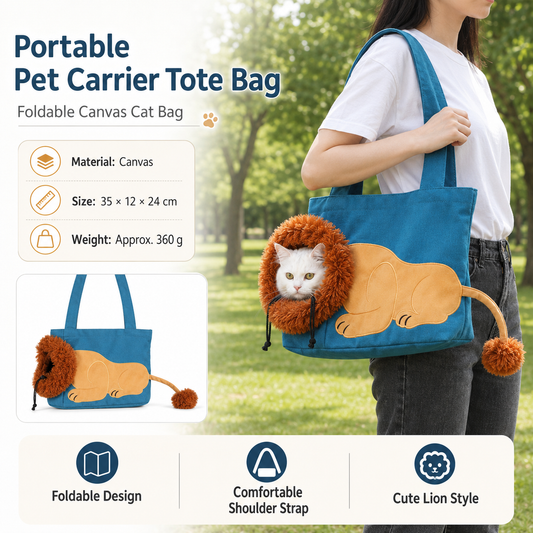 Canvas Pet Carrier - blue - 35 x 12 x 24cm