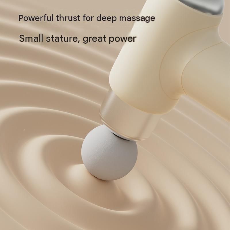 Mini Massage Gun - Portable Percussion Massager with  14 x 3.6 cm massage head and 4  Heads , USB-C Rechargeable Muscle Relief Device for Neck, Back, Legs - Compact White Handheld Deep Tissue Vibrator for Women & Travel