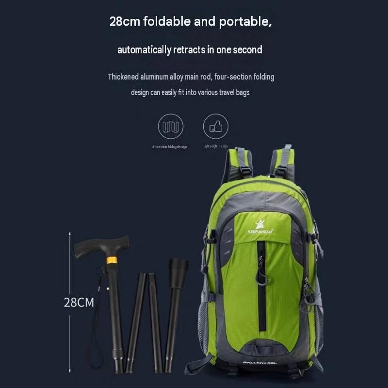 Coffee 2 pack Foldable Hiking Cane - Adjustable Aluminium Walking Stick with Non-Slip Handle, 85-95cm Height Range, Portable Trekking Pole for Seniors, Travel & Outdoor Support - Lightweight 260g Mobility Aid
