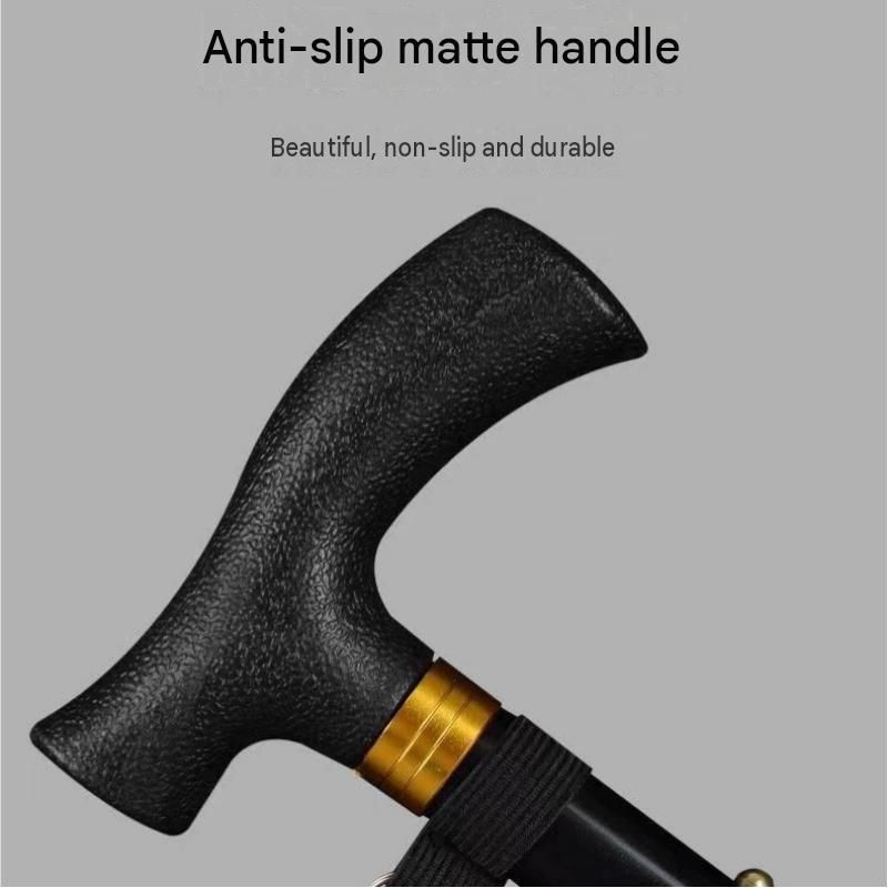 Coffee 2 pack Foldable Hiking Cane - Adjustable Aluminium Walking Stick with Non-Slip Handle, 85-95cm Height Range, Portable Trekking Pole for Seniors, Travel & Outdoor Support - Lightweight 260g Mobility Aid