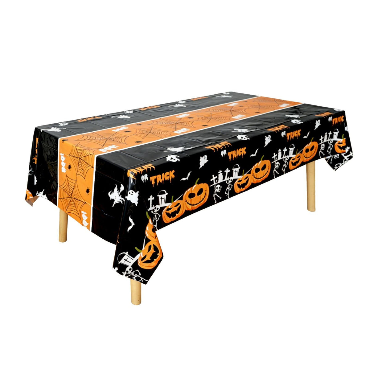 Halloween PEVA Tablecloth 3-Pack - Black - 274 x 137cm