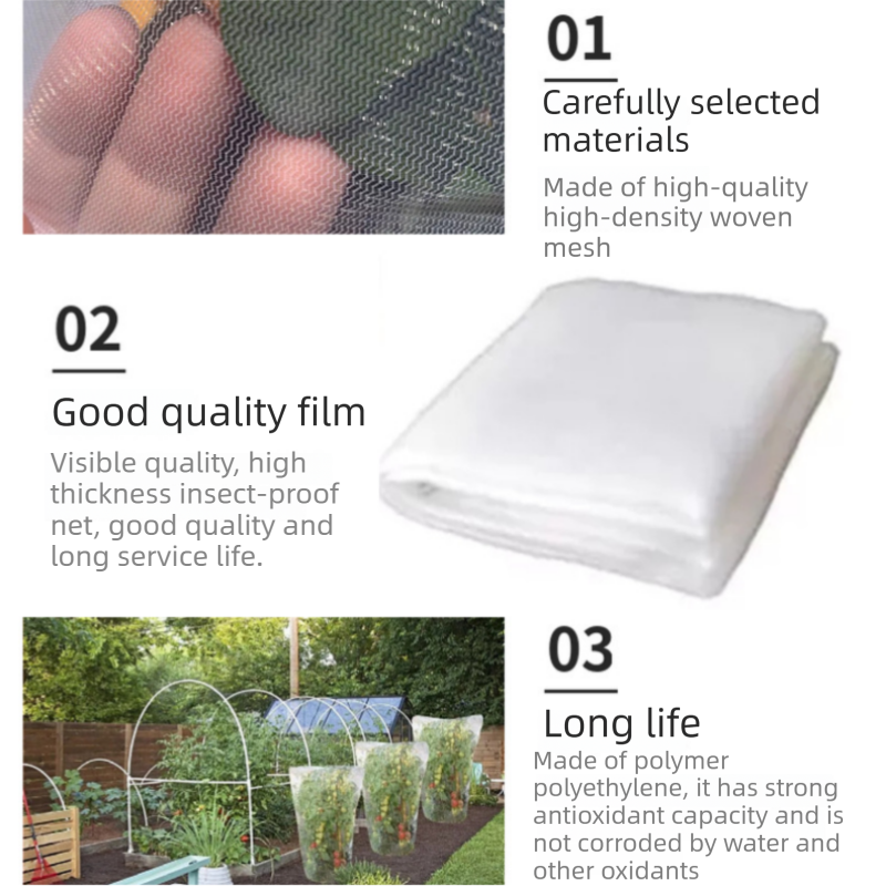 Heavy-Duty Garden Insect Netting - 240 x 240cm - 2-Pack