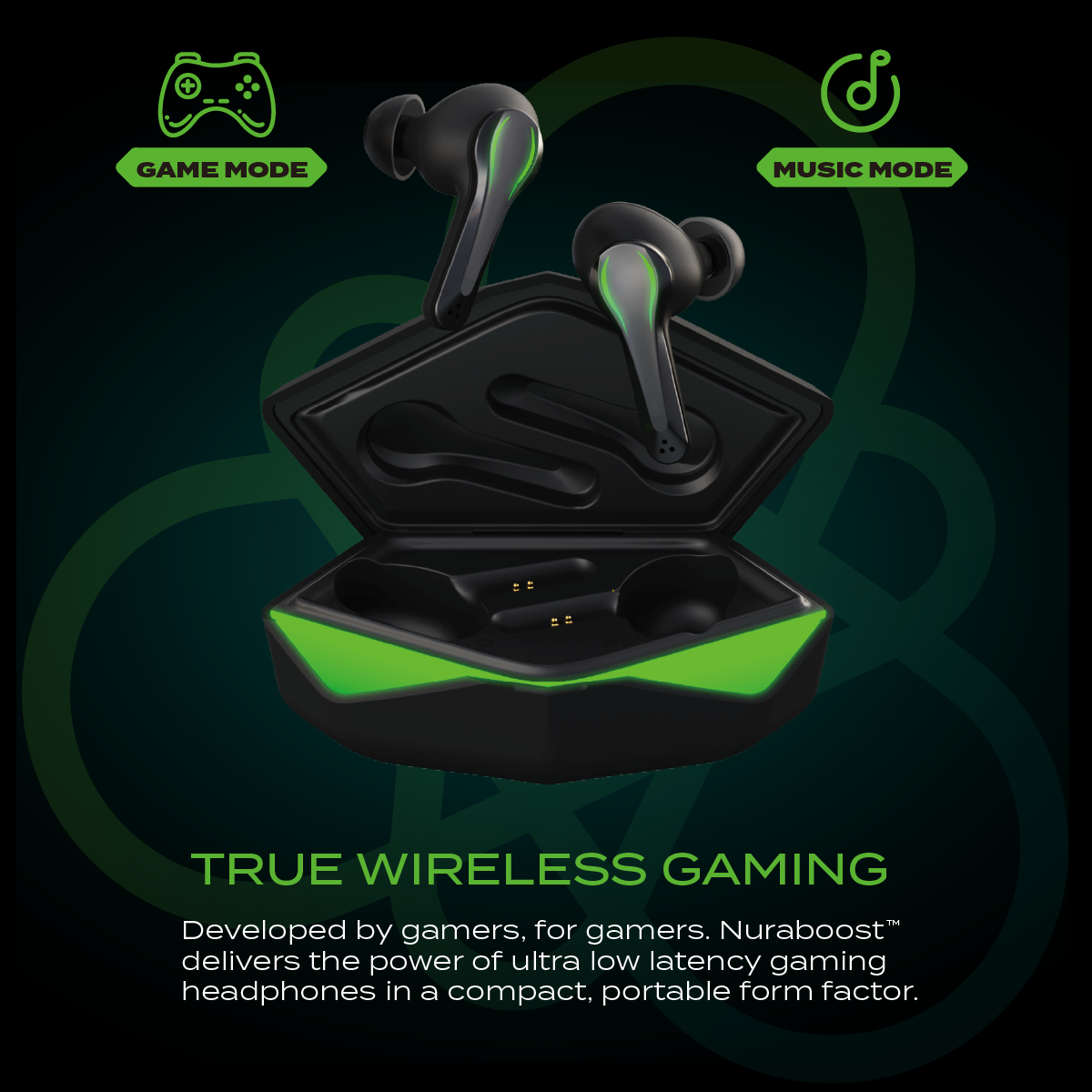 Nuraboost Edge Bluetooth Gaming Earbuds