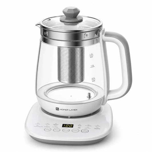Hoper Layer Electric Glass Kettle - 1.5L