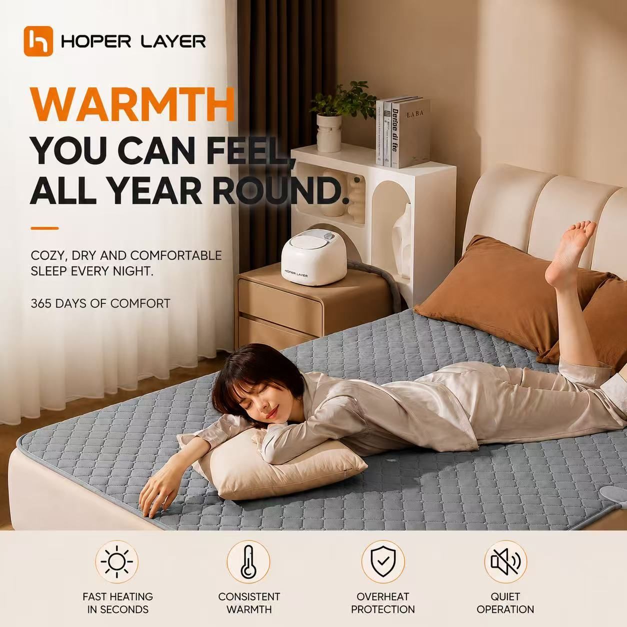 Hoper Layer Water Heated Mattress Pad