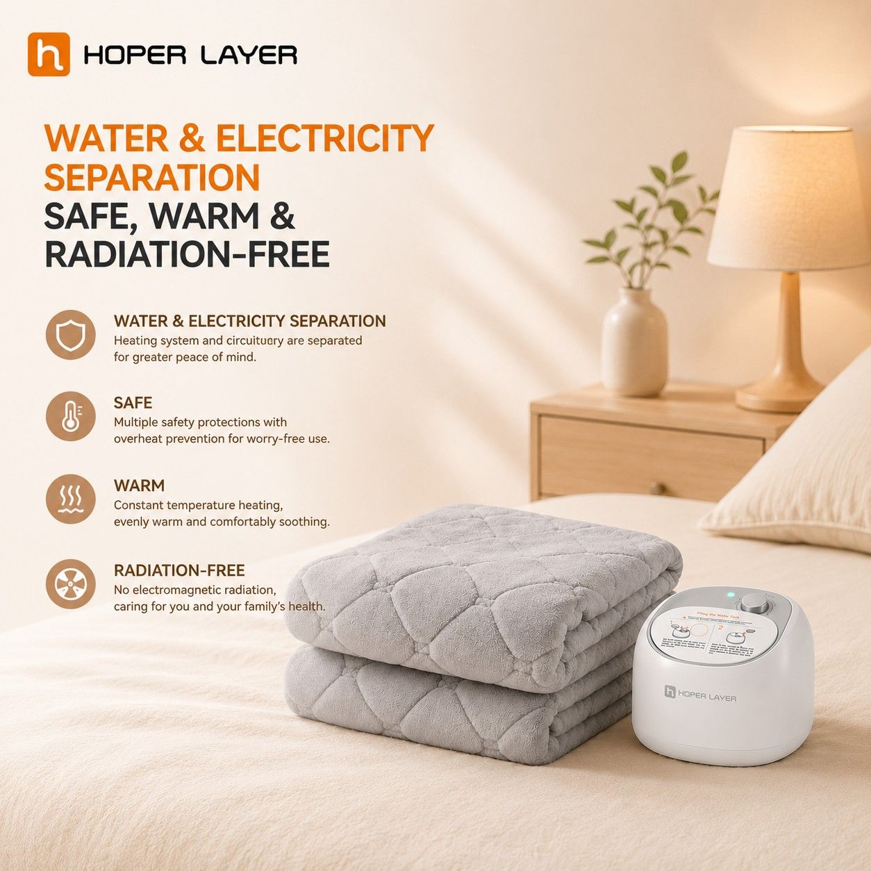 Hoper Layer Water Heated Mattress Pad