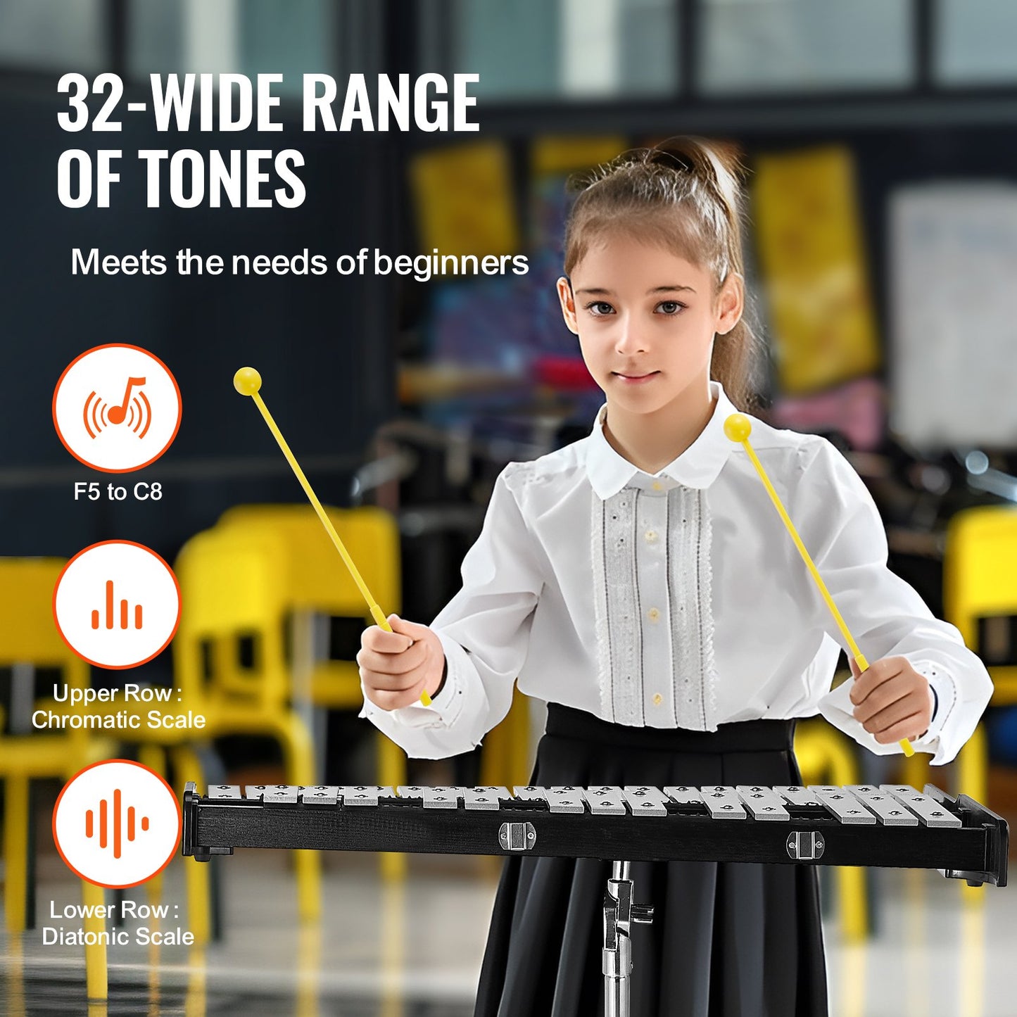 32-Note Glockenspiel Xylophone Kit