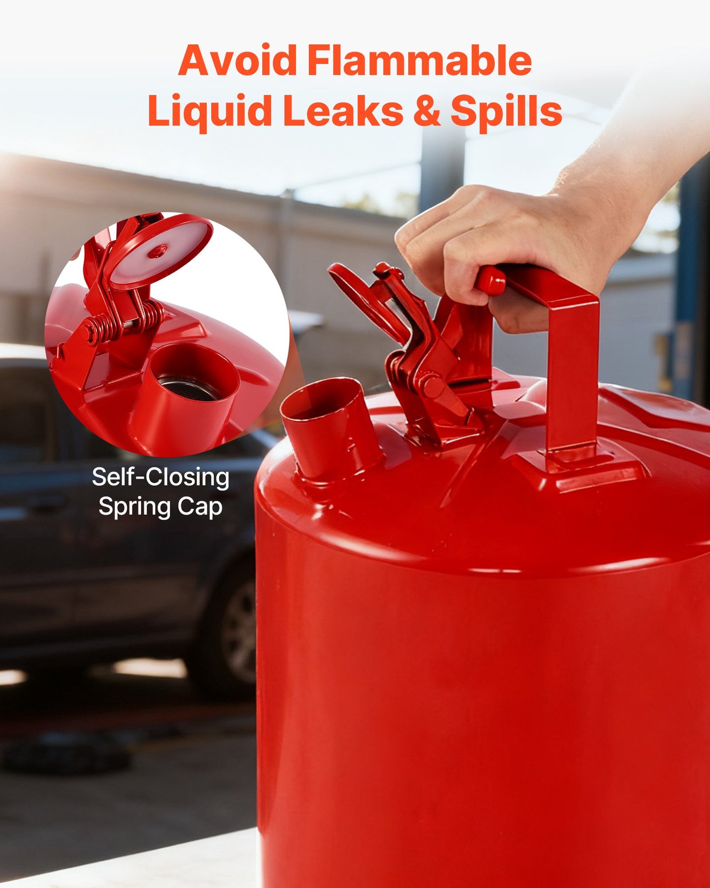 Safety Gas Can, 19 L Type I Red Safety Can for Gasoline with Stainless Steel Flame Arrester