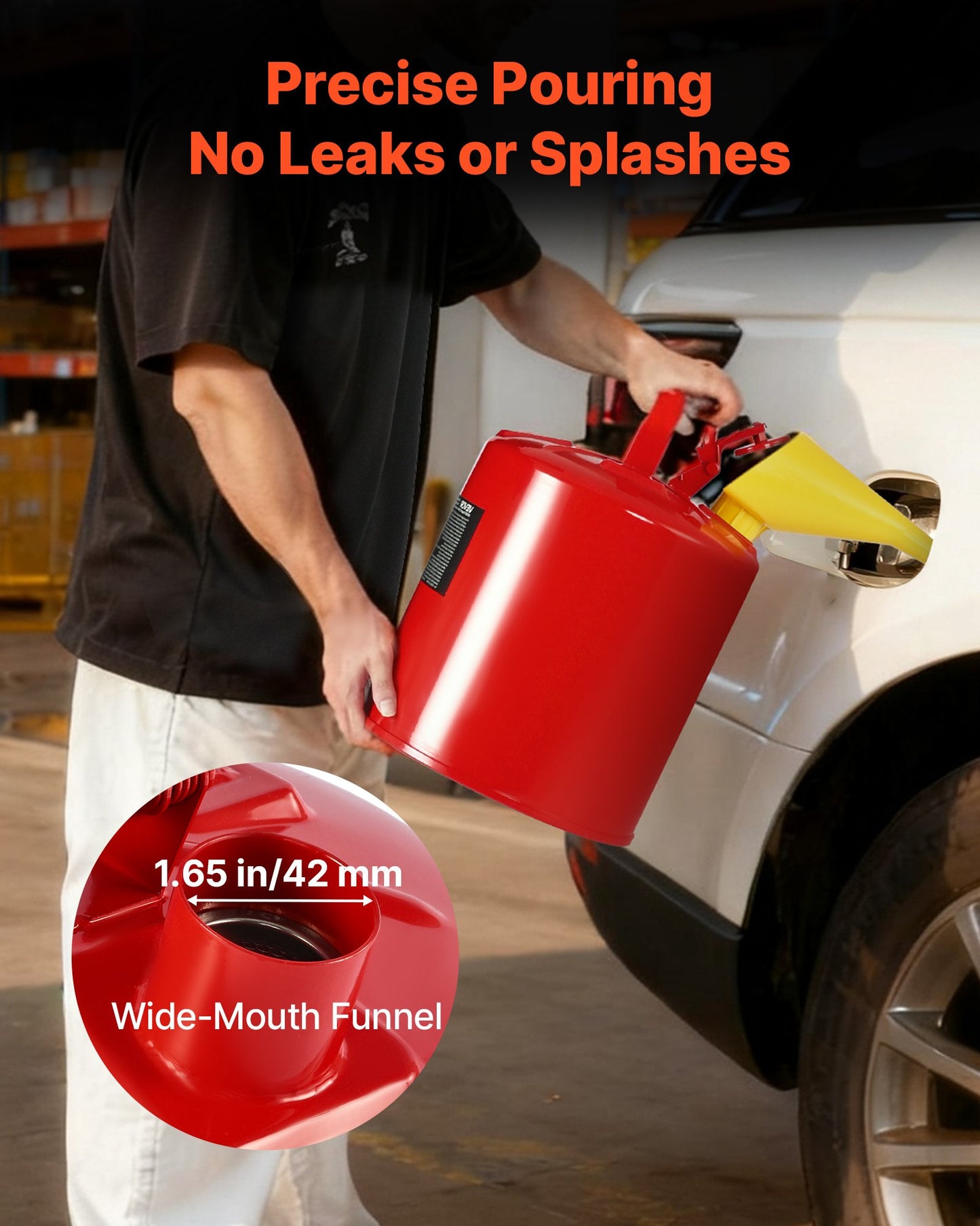 Safety Gas Can, 19 L Type I Red Safety Can for Gasoline with Stainless Steel Flame Arrester