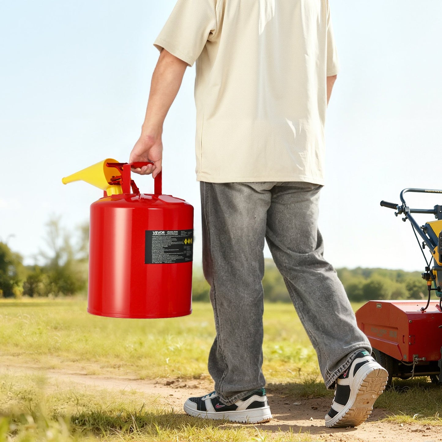 Safety Gas Can, 19 L Type I Red Safety Can for Gasoline with Stainless Steel Flame Arrester