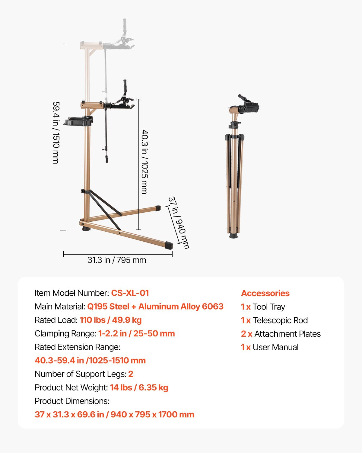 Heavy-Duty Bike Repair Stand