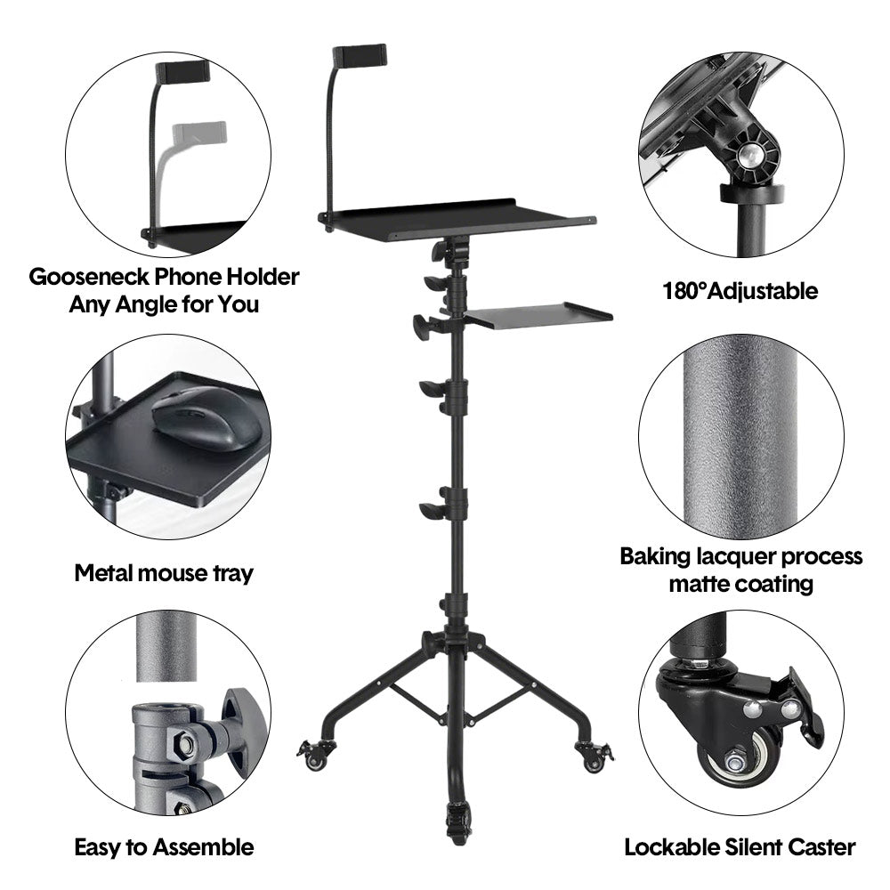 Mobile Laptop & Projector Stand 82-170cm