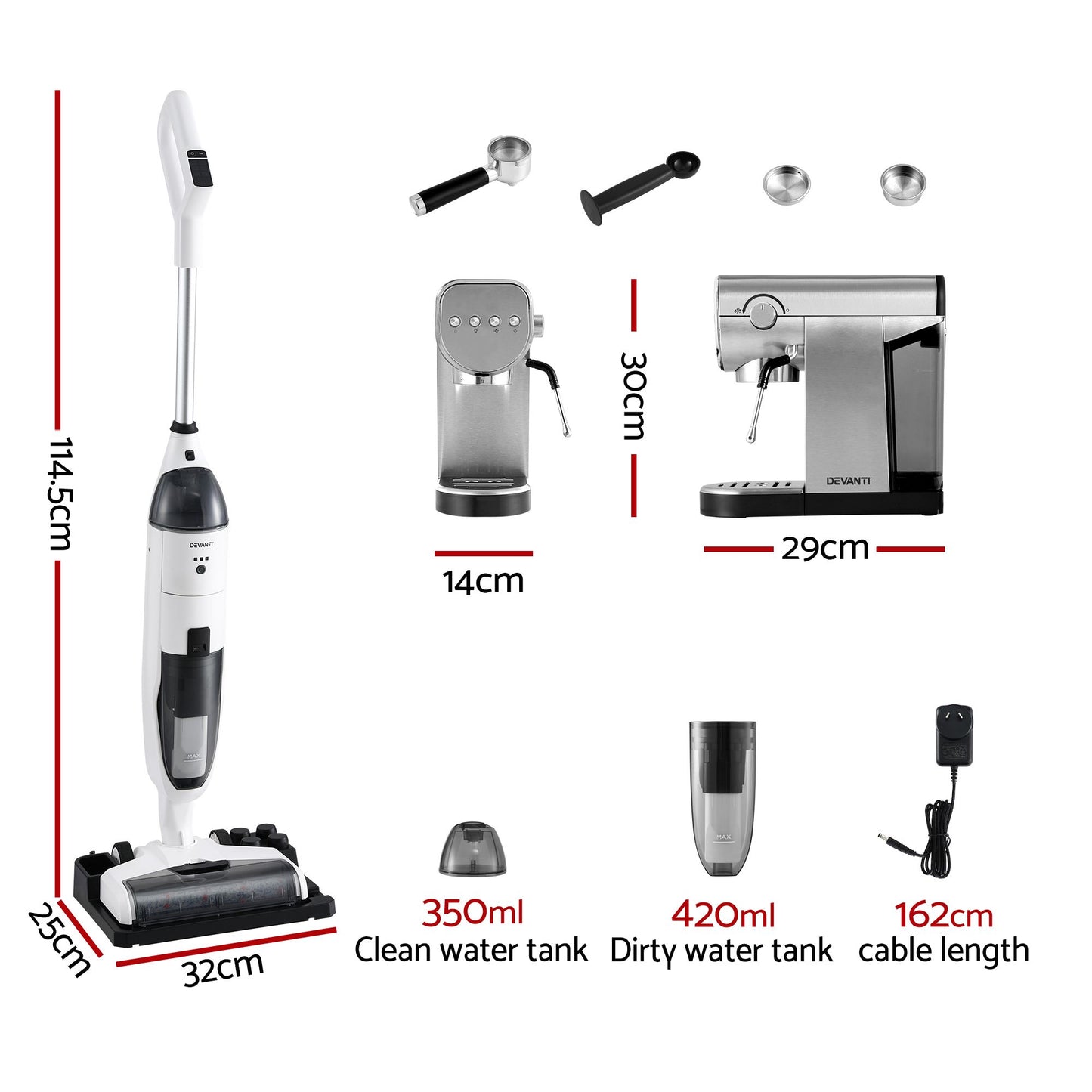 Devanti Cordless Wet & Dry Vacuum Mop