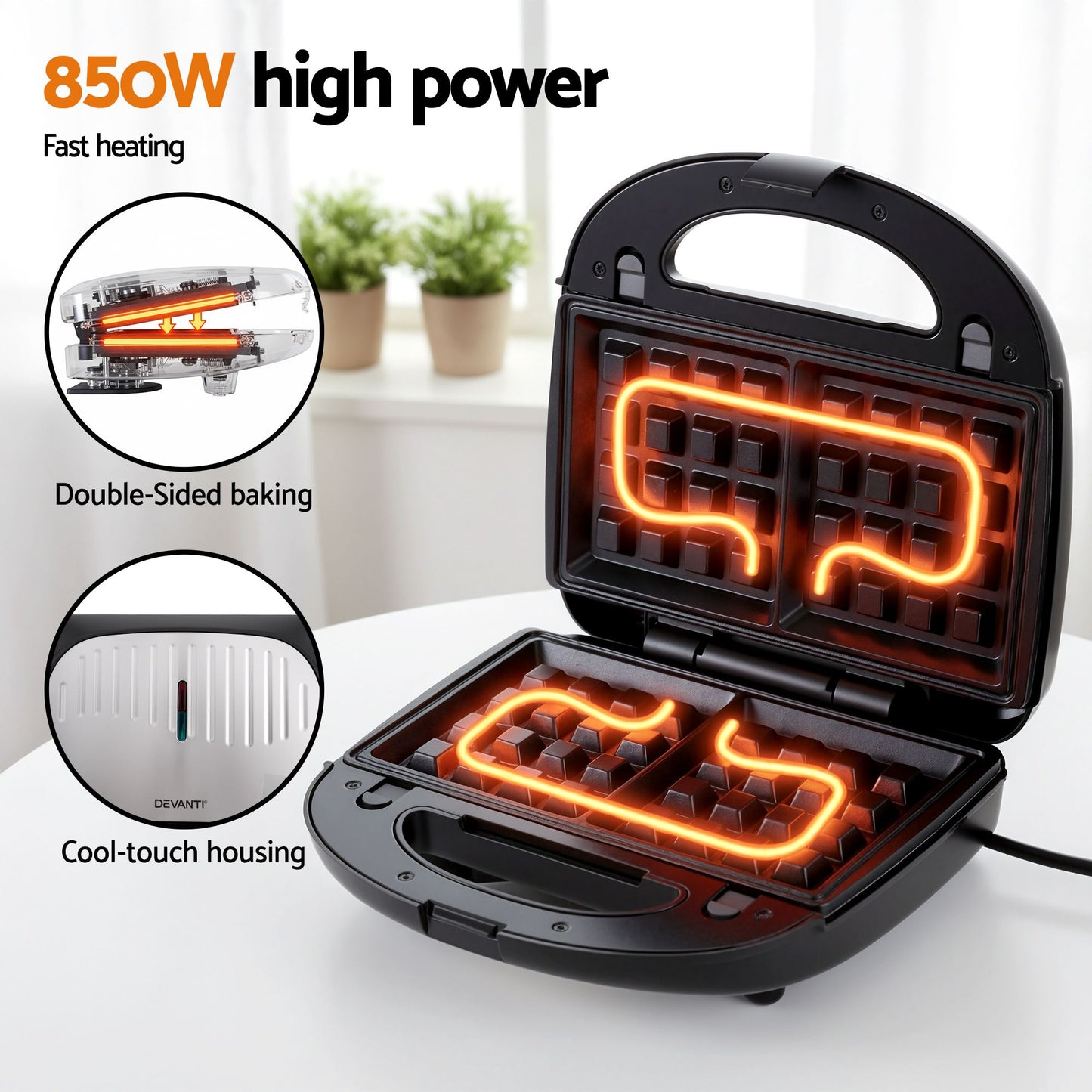 Devanti Wet & Dry Vacuum Mop + Waffle Maker