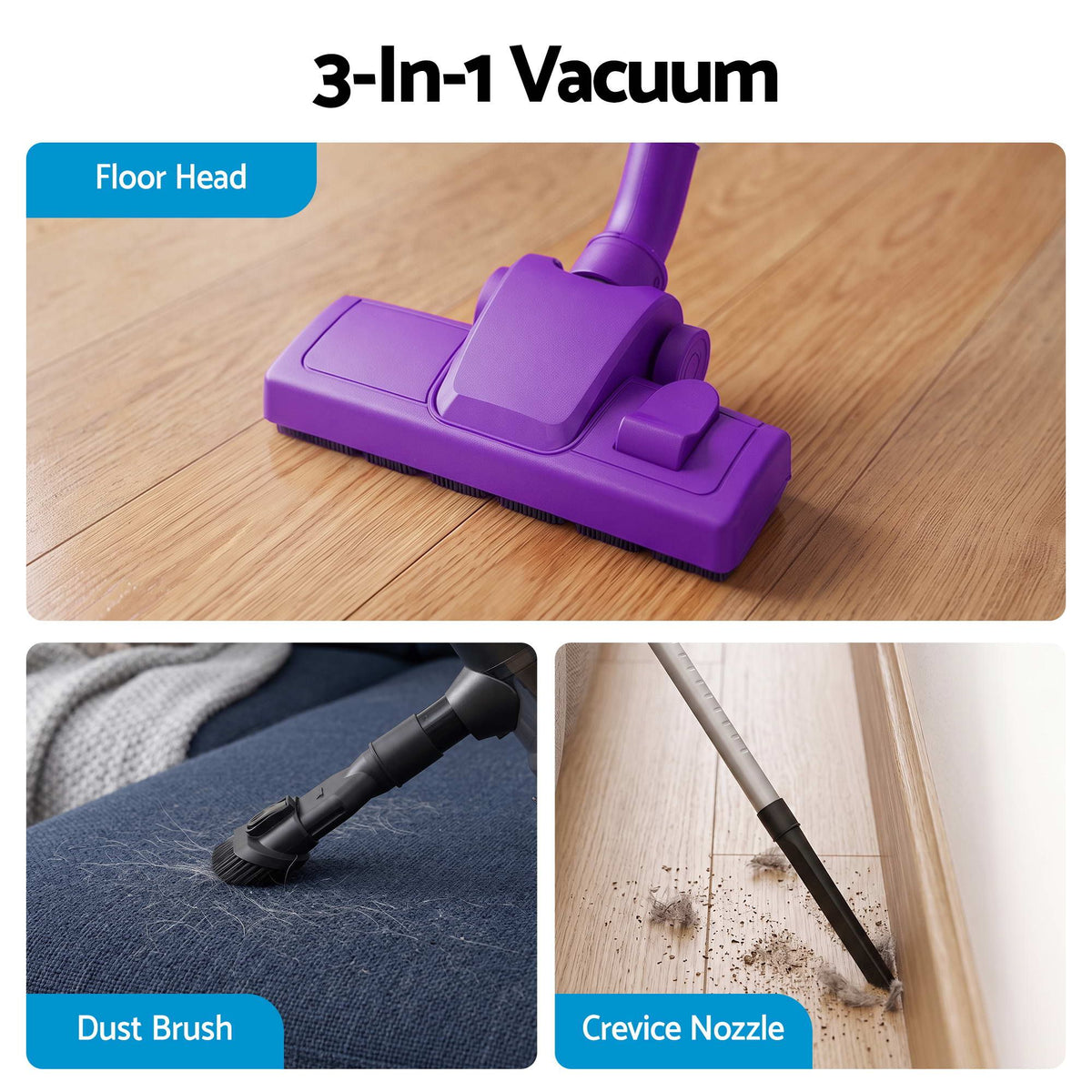 Devanti 3-in-1 Corded Stick Vacuum - Purple
