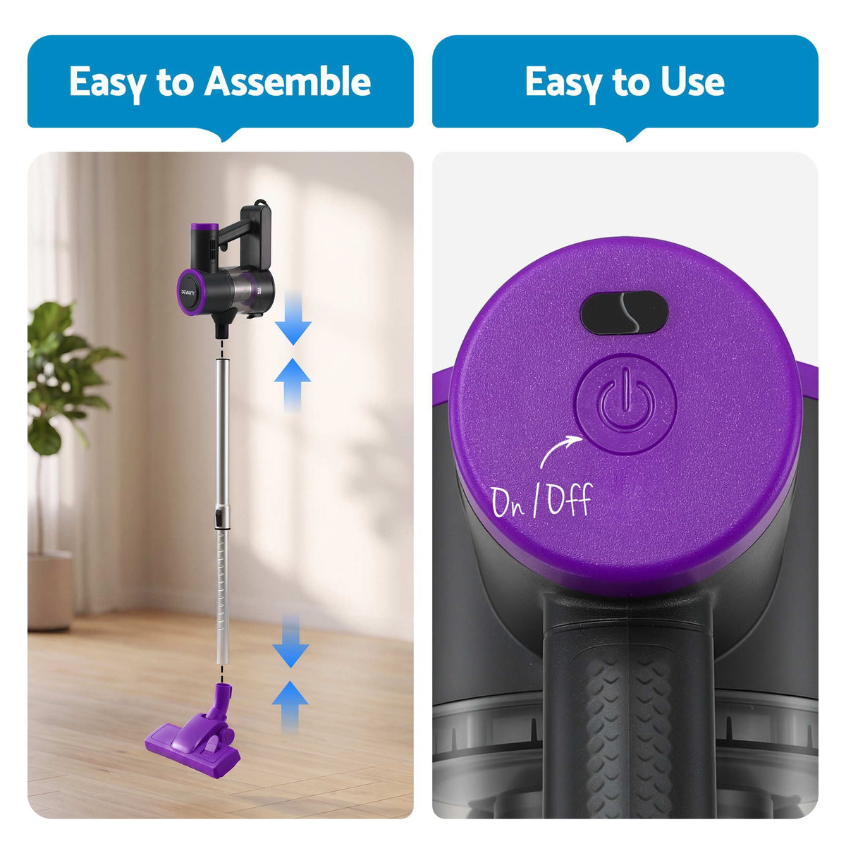 Devanti 3-in-1 Corded Stick Vacuum - Purple