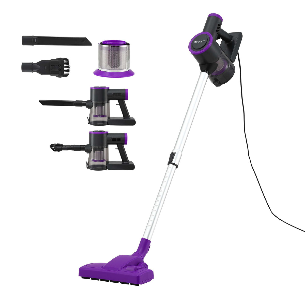 Devanti 3-in-1 Corded Stick Vacuum - Purple