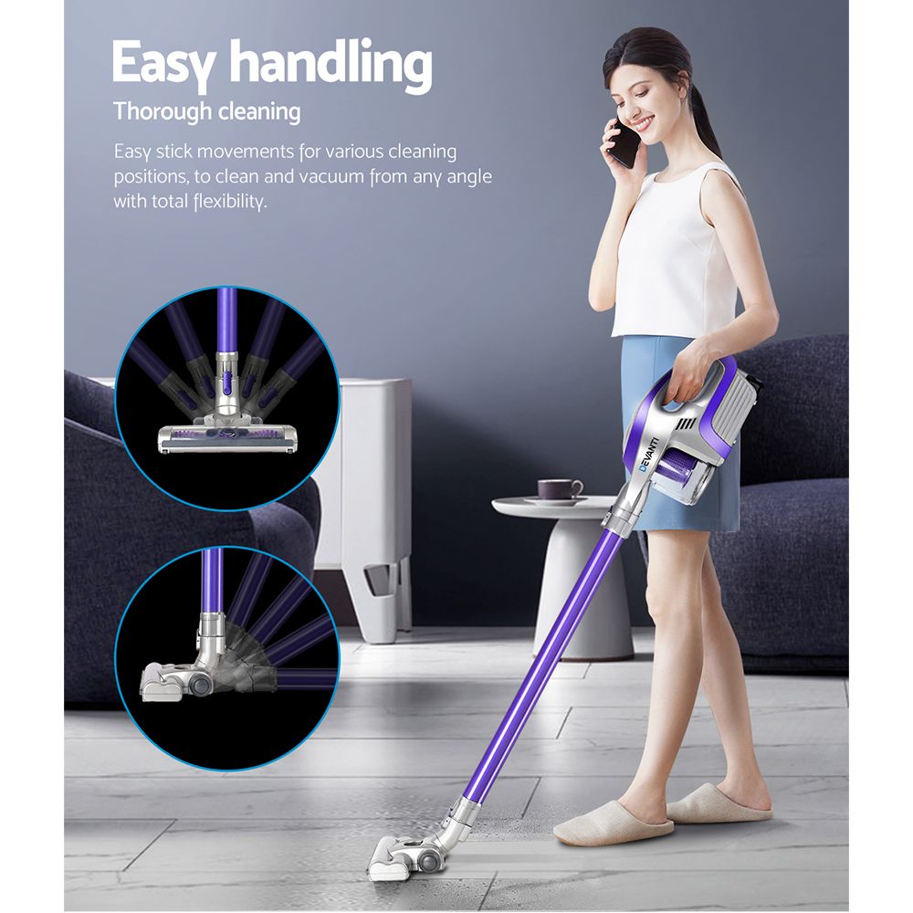 Devanti Cordless Stick Vacuum 150W - Purple