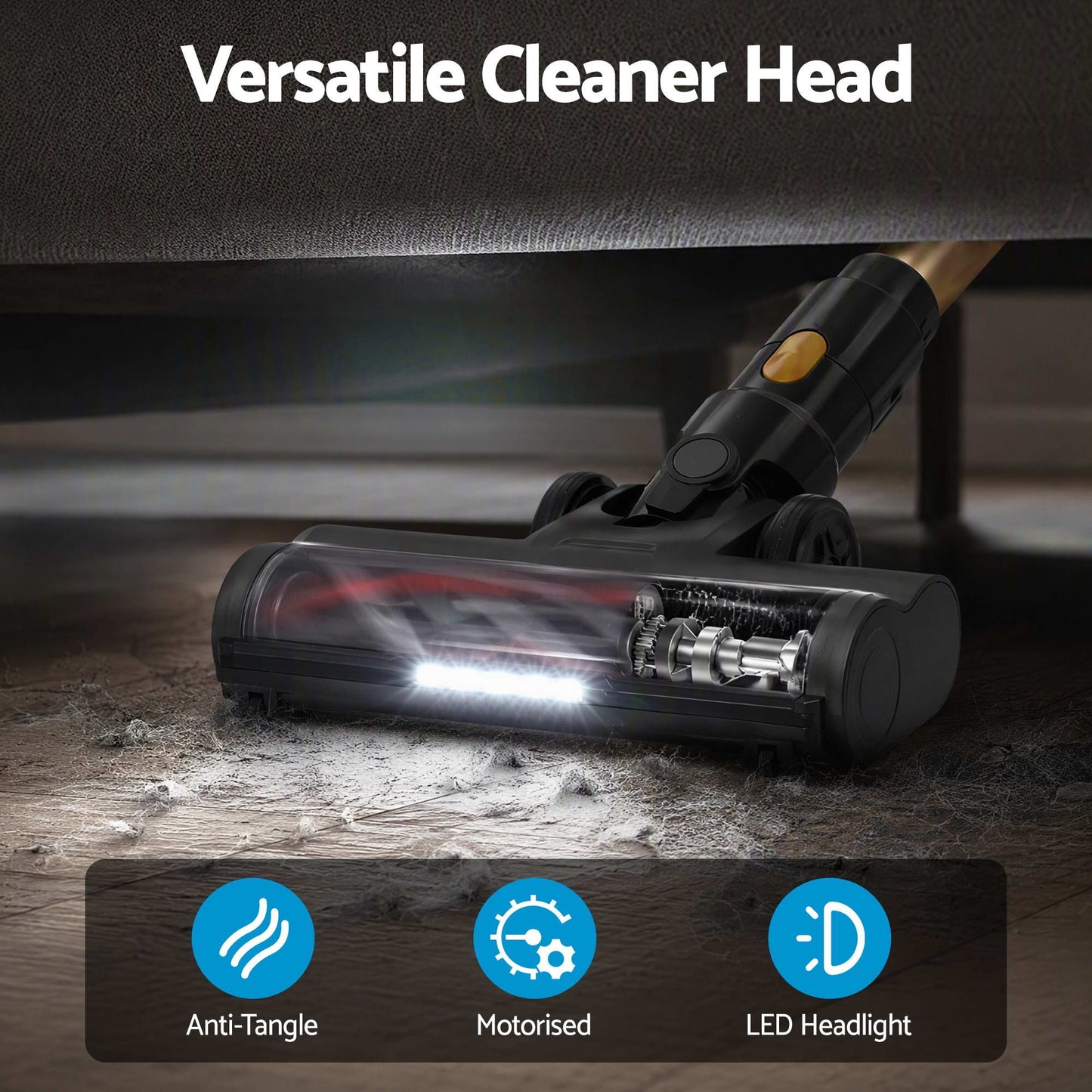 Devanti 30,000Pa Cordless Stick Vacuum - Gold