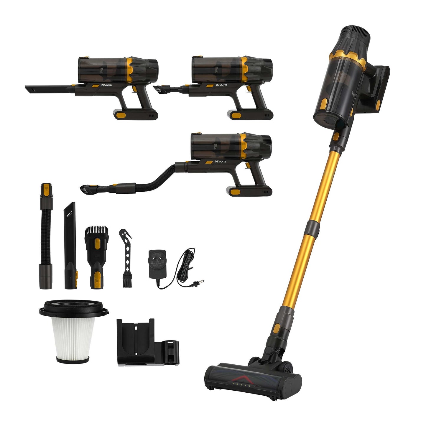 Devanti 30,000Pa Cordless Stick Vacuum - Gold