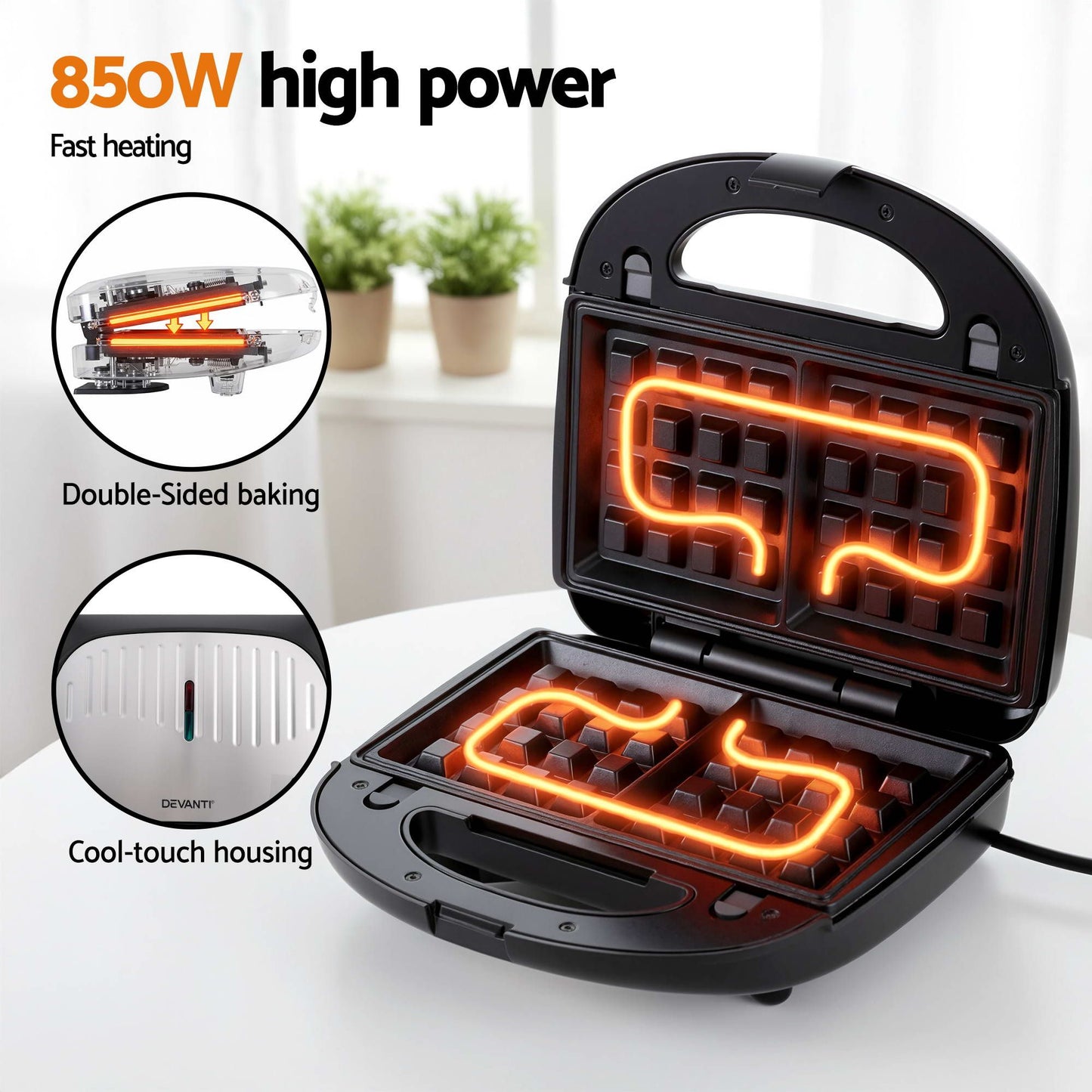 Devanti K7 Cordless Vacuum + Sandwich Maker