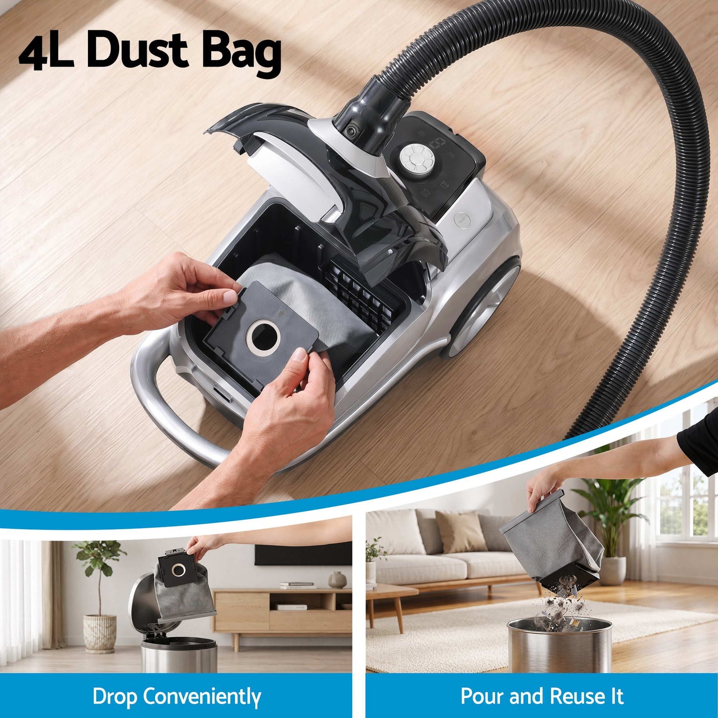 Devanti Bagged Vacuum Cleaner - Black