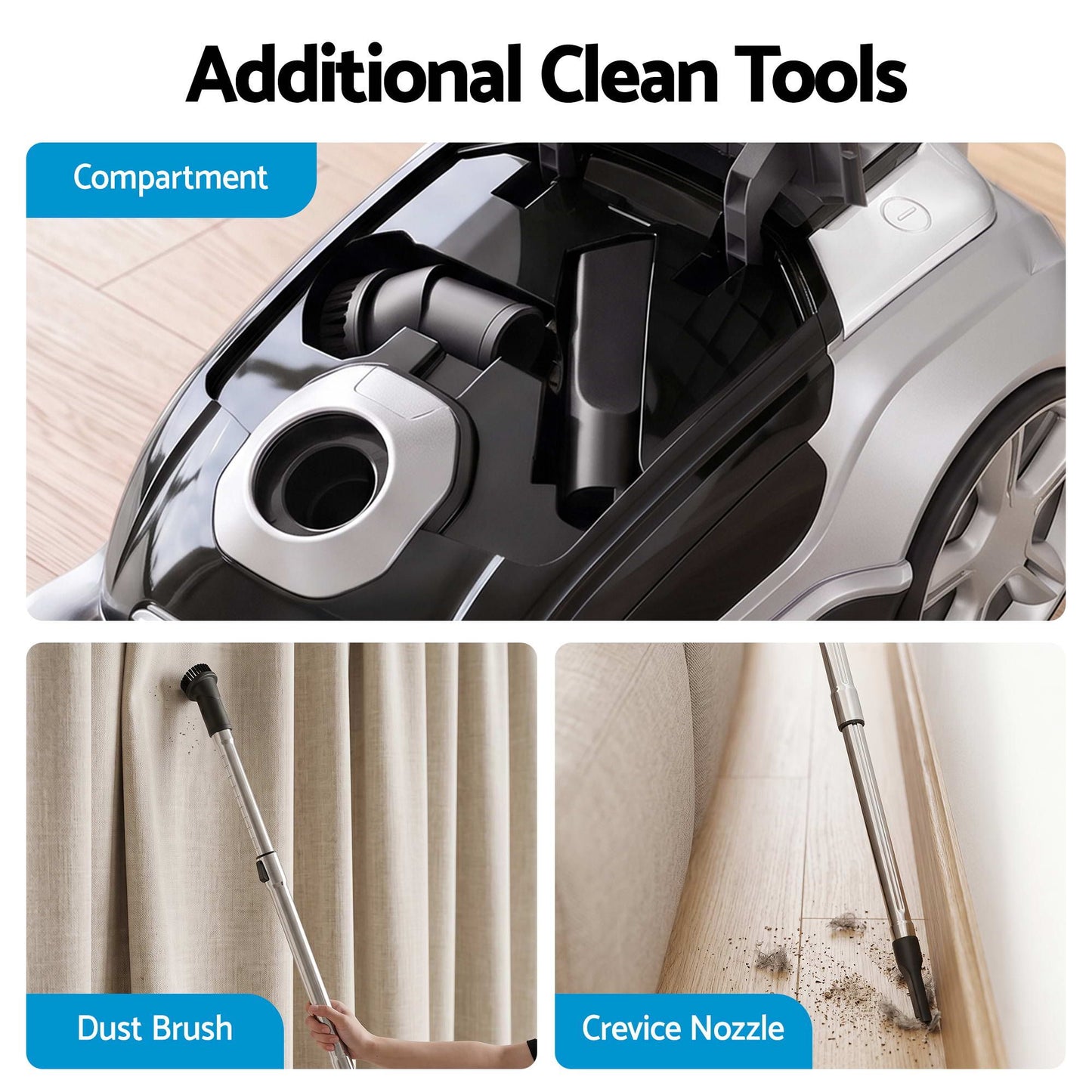 Devanti Bagged Vacuum Cleaner - Black