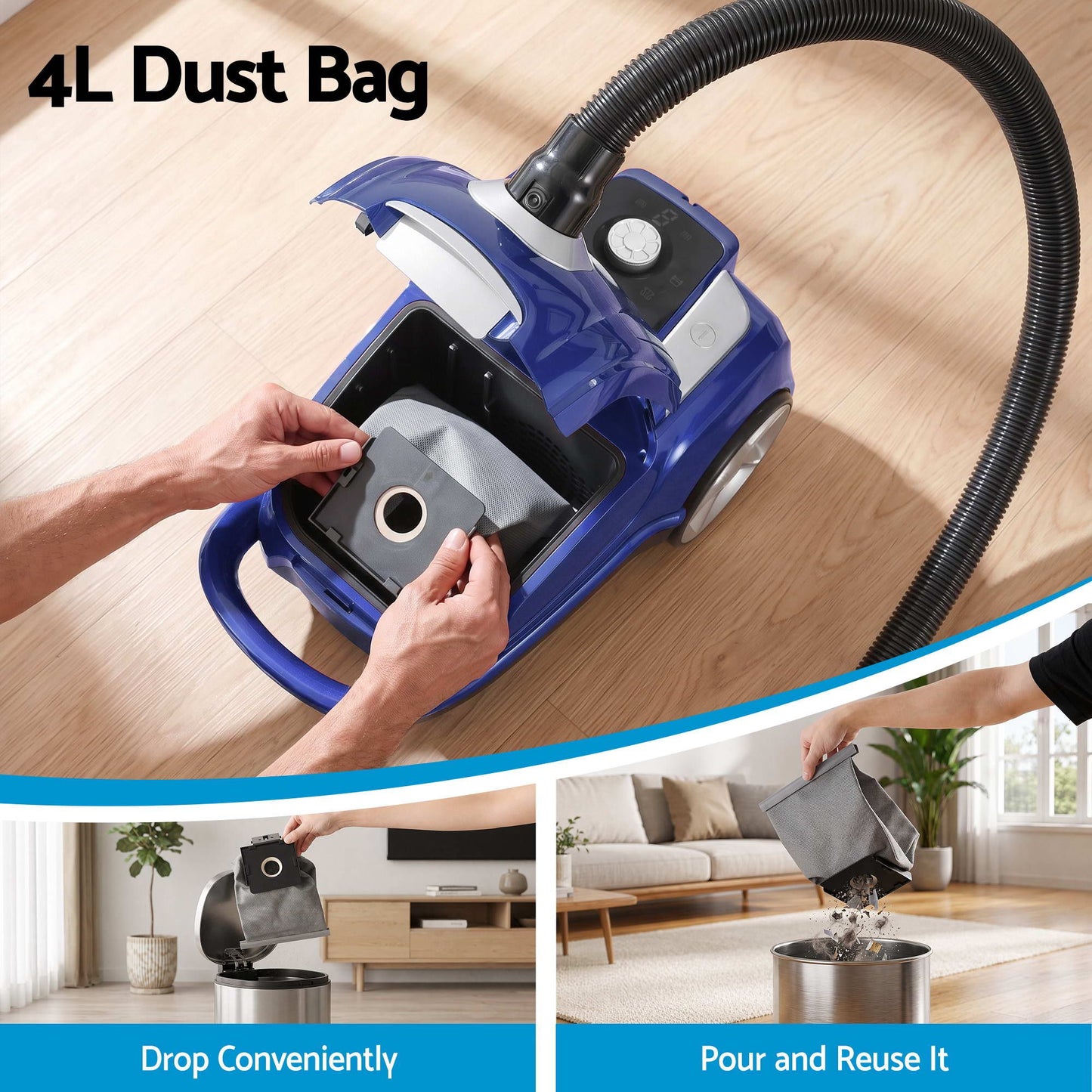 Devanti Bagged Vacuum Cleaner - Blue