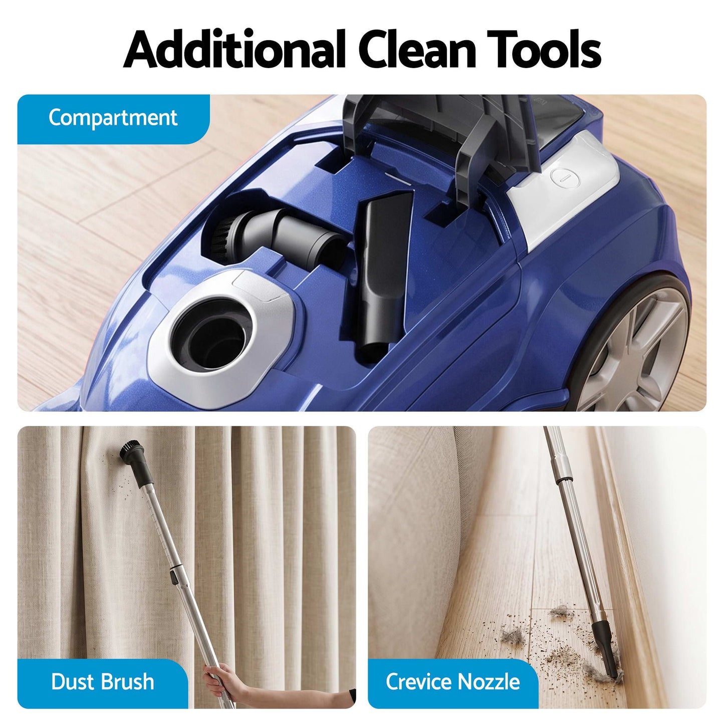 Devanti Bagged Vacuum Cleaner - Blue