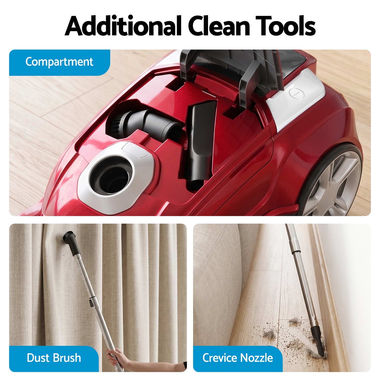 Devanti Bagged Vacuum Cleaner - Red