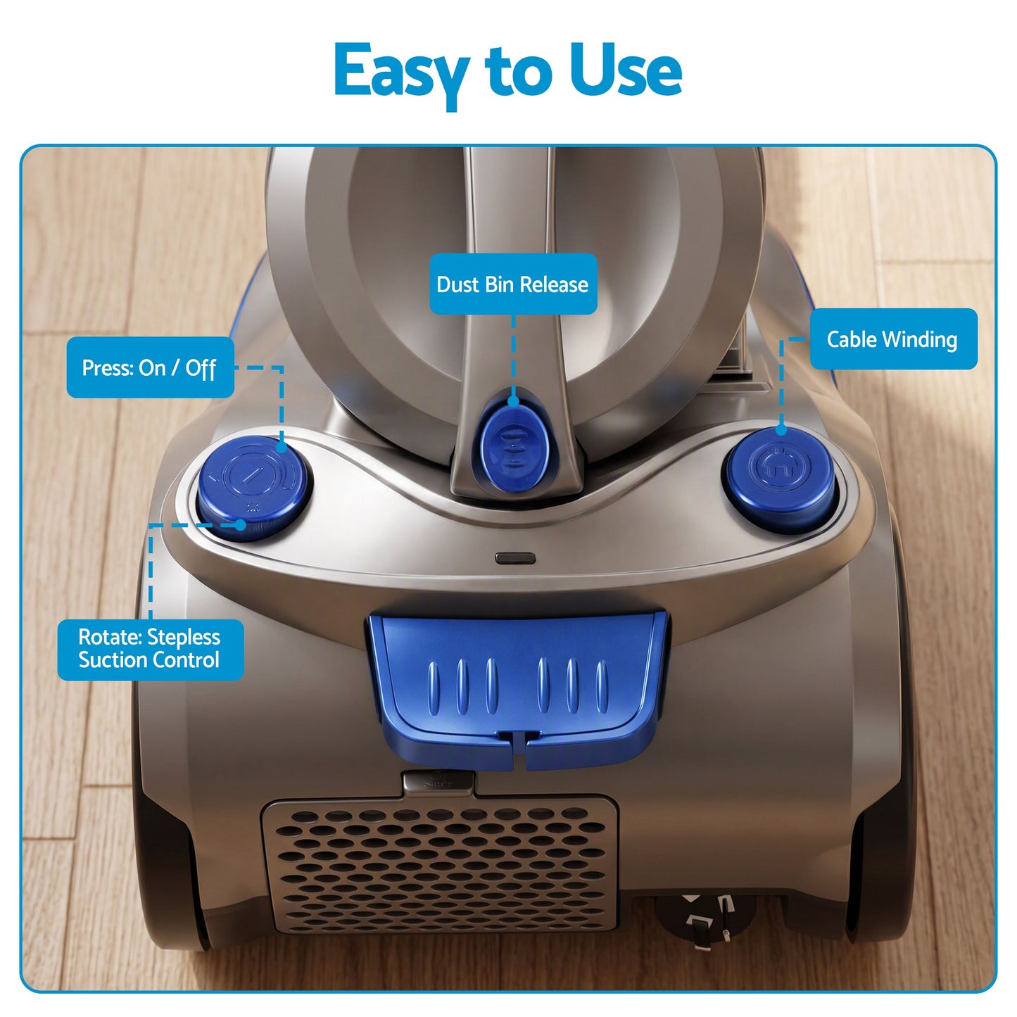 Devanti Bagless Canister Vacuum - 2000W