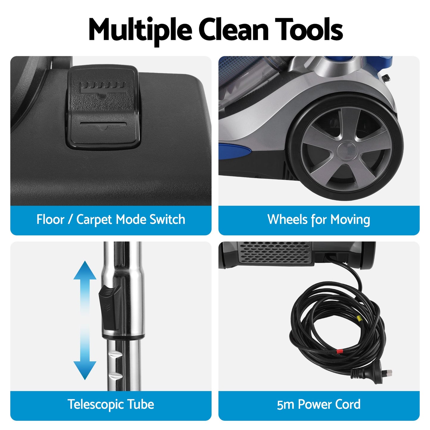 Devanti Bagless Canister Vacuum - 2000W