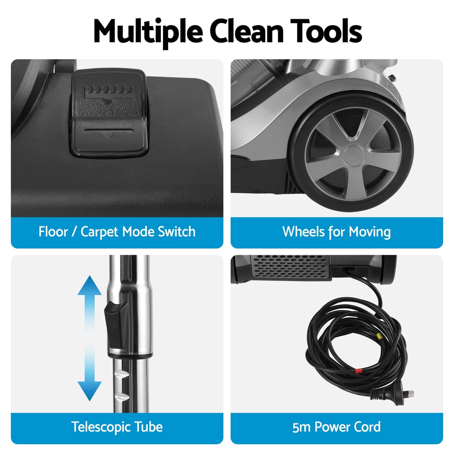 Devanti Bagless Canister Vacuum - 2000W