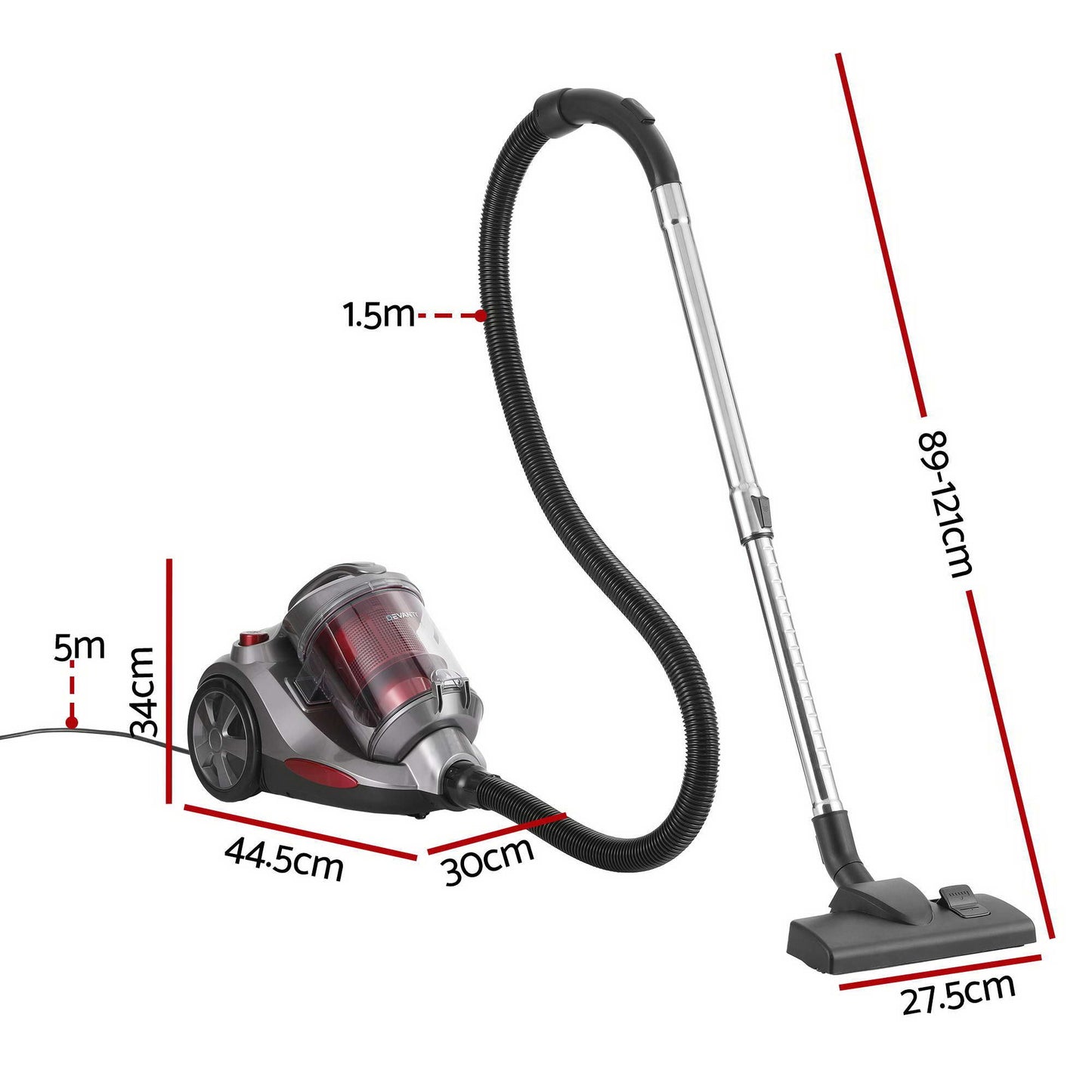 Devanti Bagless Canister Vacuum - 2000W