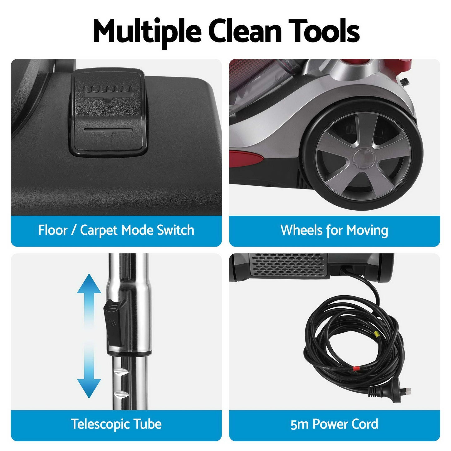 Devanti Bagless Canister Vacuum - 2000W