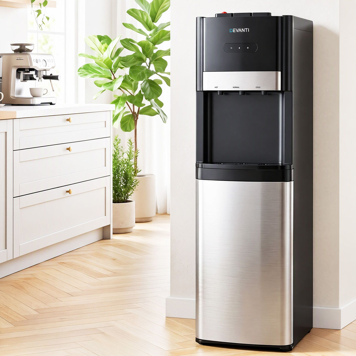 Devanti Bottom Loading Hot & Cold Water Cooler Black/Silver