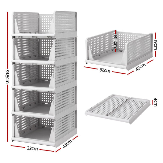Artiss Stackable Storage Organisers - 5 Pack