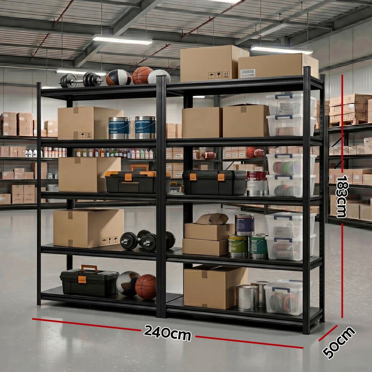 Giantz Steel Garage Shelving Unit 2.4 x 1.8m