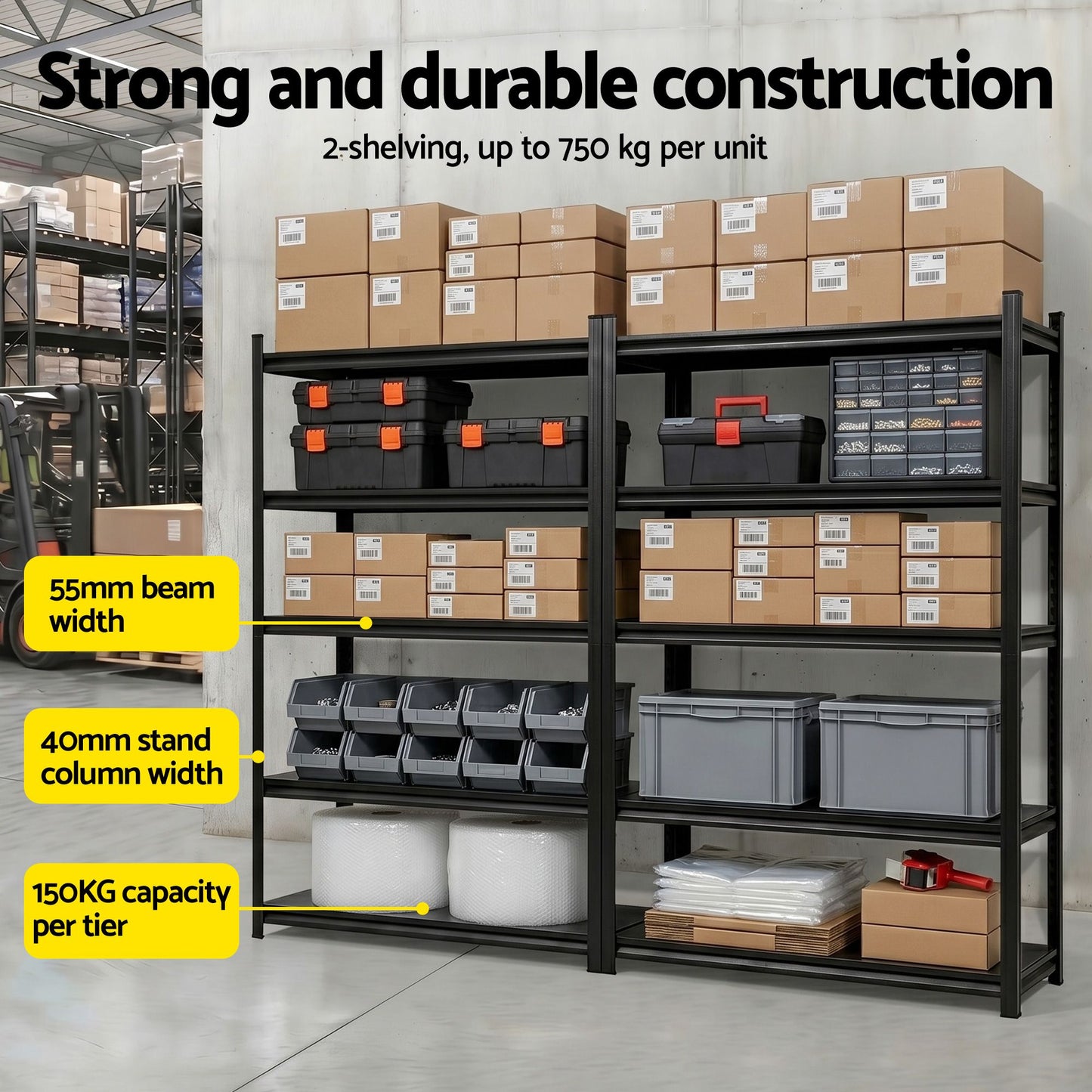 Giantz Steel Garage Shelving Unit 2.4 x 1.8m