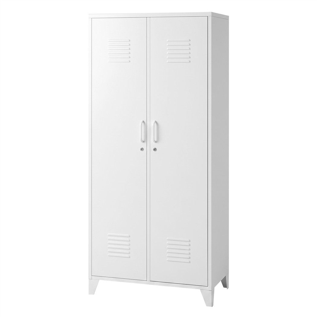 Artiss 2-Door Lockable Wardrobe - Cream White