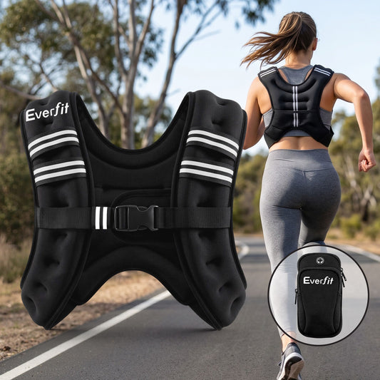 Everfit 10kg Weighted Vest Men Women, Reflective Running Vest