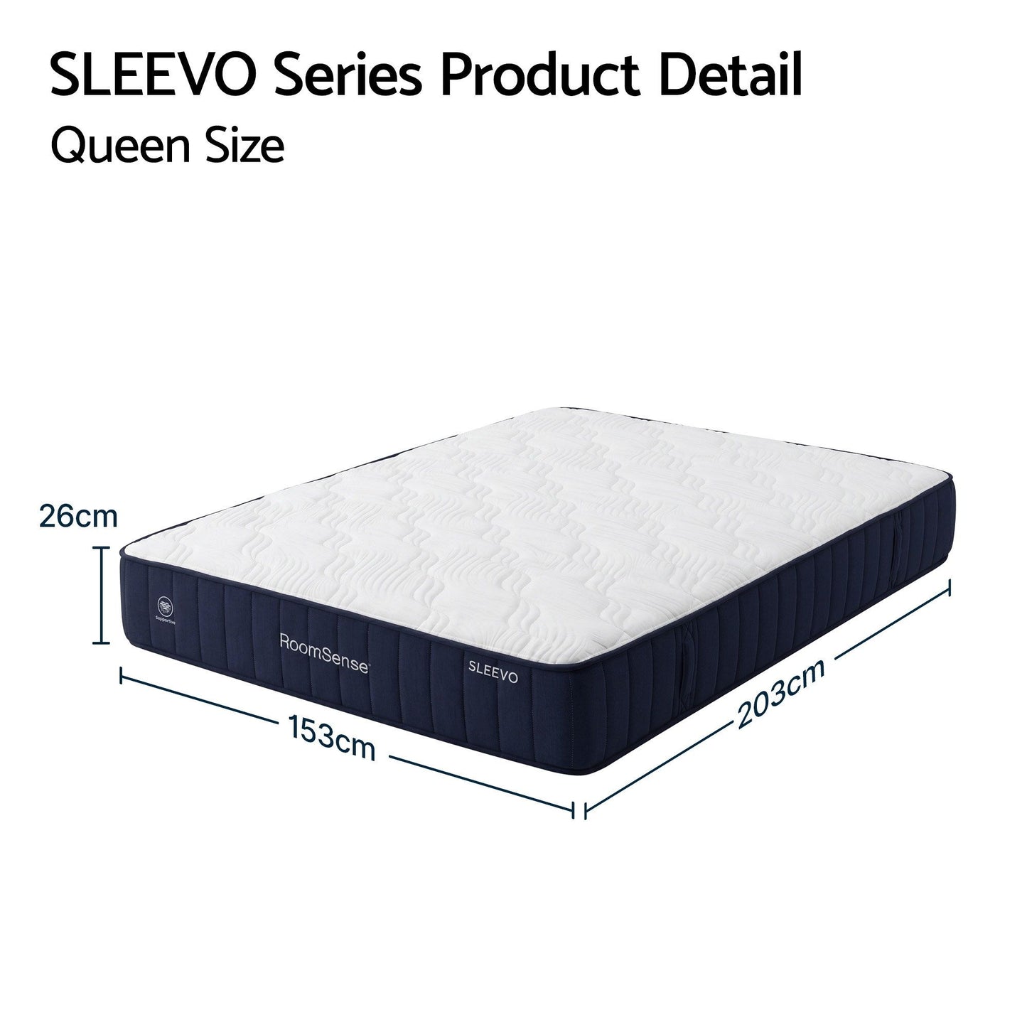 RoomSense Queen 26cm Firm Pocket Spring Hybrid Mattress