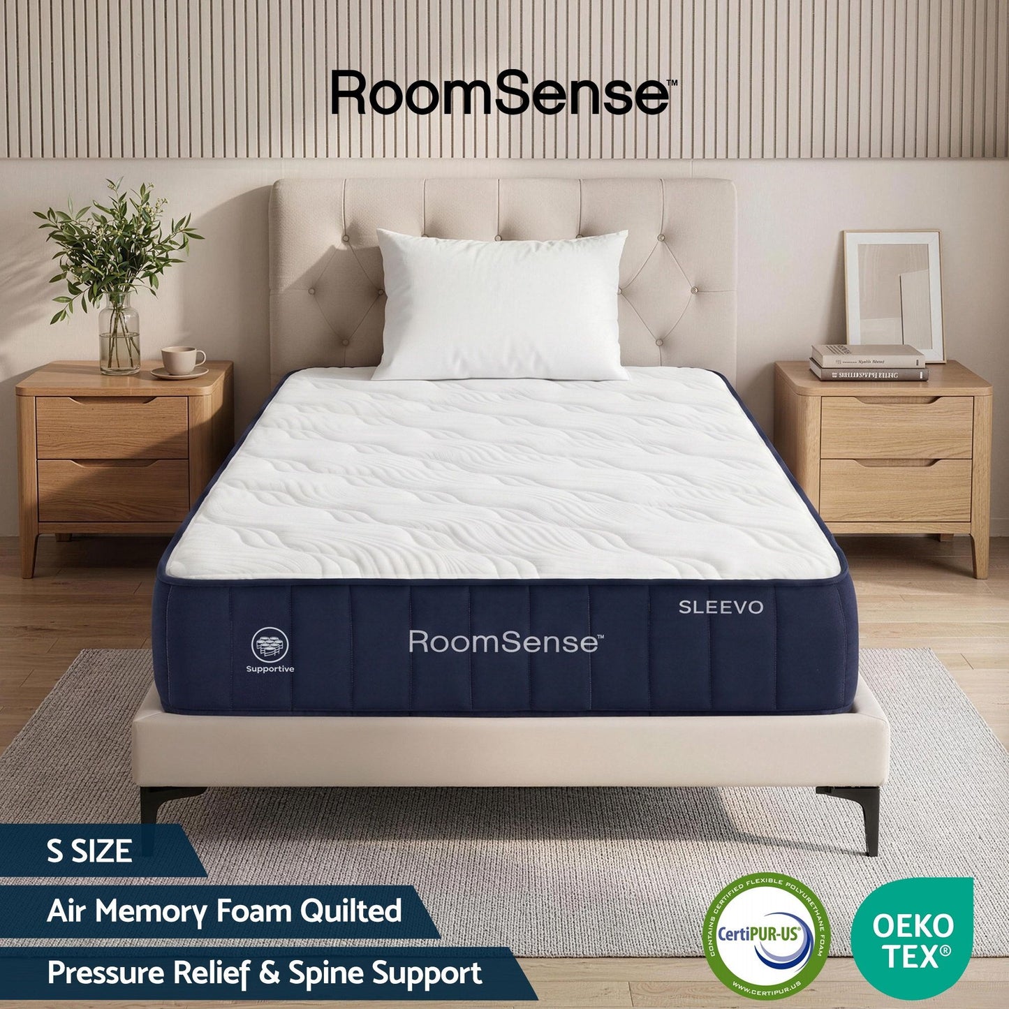 RoomSense Single 26cm Firm Pocket Spring Hybrid Mattress