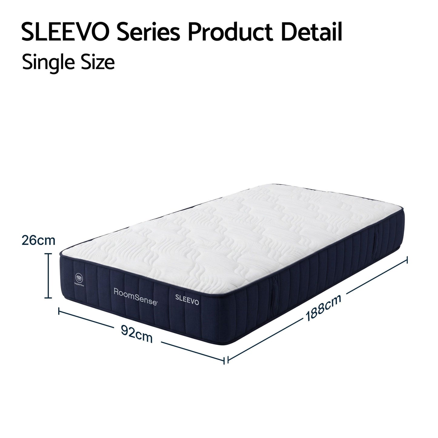 RoomSense Single 26cm Firm Pocket Spring Hybrid Mattress